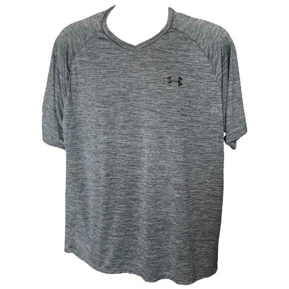 Under Armour Tech Tee XL Gray V-Neck Men’s Moisture Wicking Athletic Shirt - Picture 1 of 7